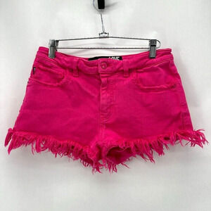Love Moschino Denim‎ Shorts Hot Pink Raw Hem Size 6 Barbie Festival Cochella